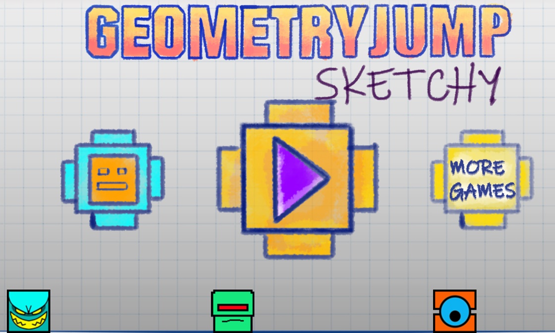 Geometry Jump Sketchy Gameplay Screenshot 1 - Play Online