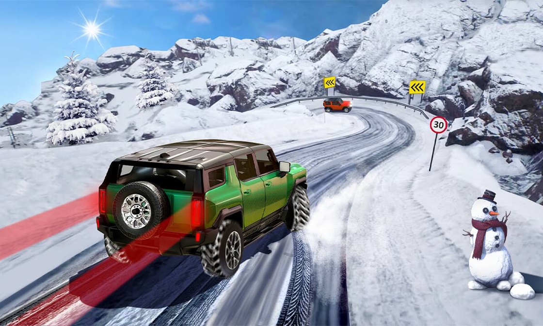 SUV Snow Driving 3D Gameplay Screenshot 1 - Play Online